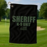 Sheriff K9 Unit Police Flag Uniform Golf Towel thumb 1