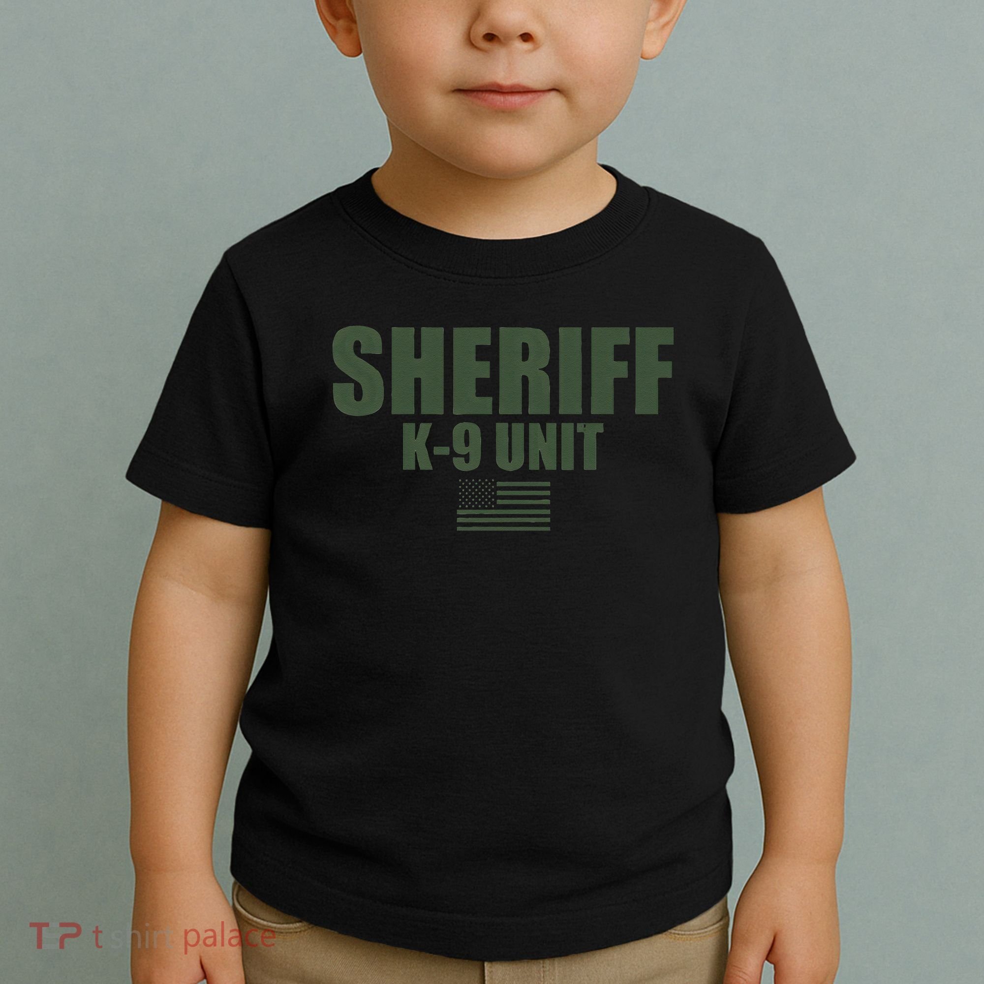 Sheriff K9 Unit Police Flag Uniform Toddler T-Shirt