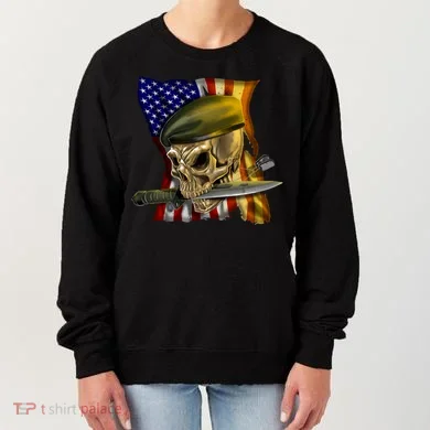 Skull Beret Military Women's Sweatshirt