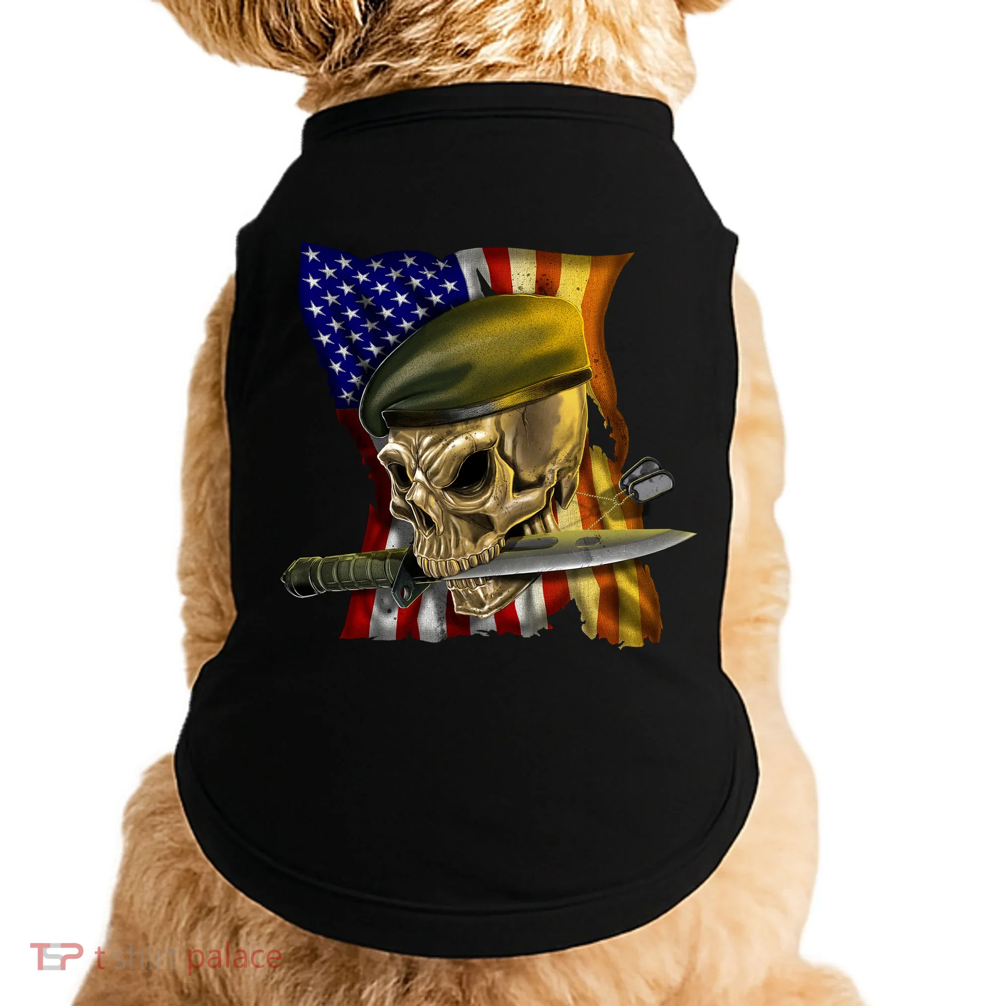Skull Beret Military Doggie Tank