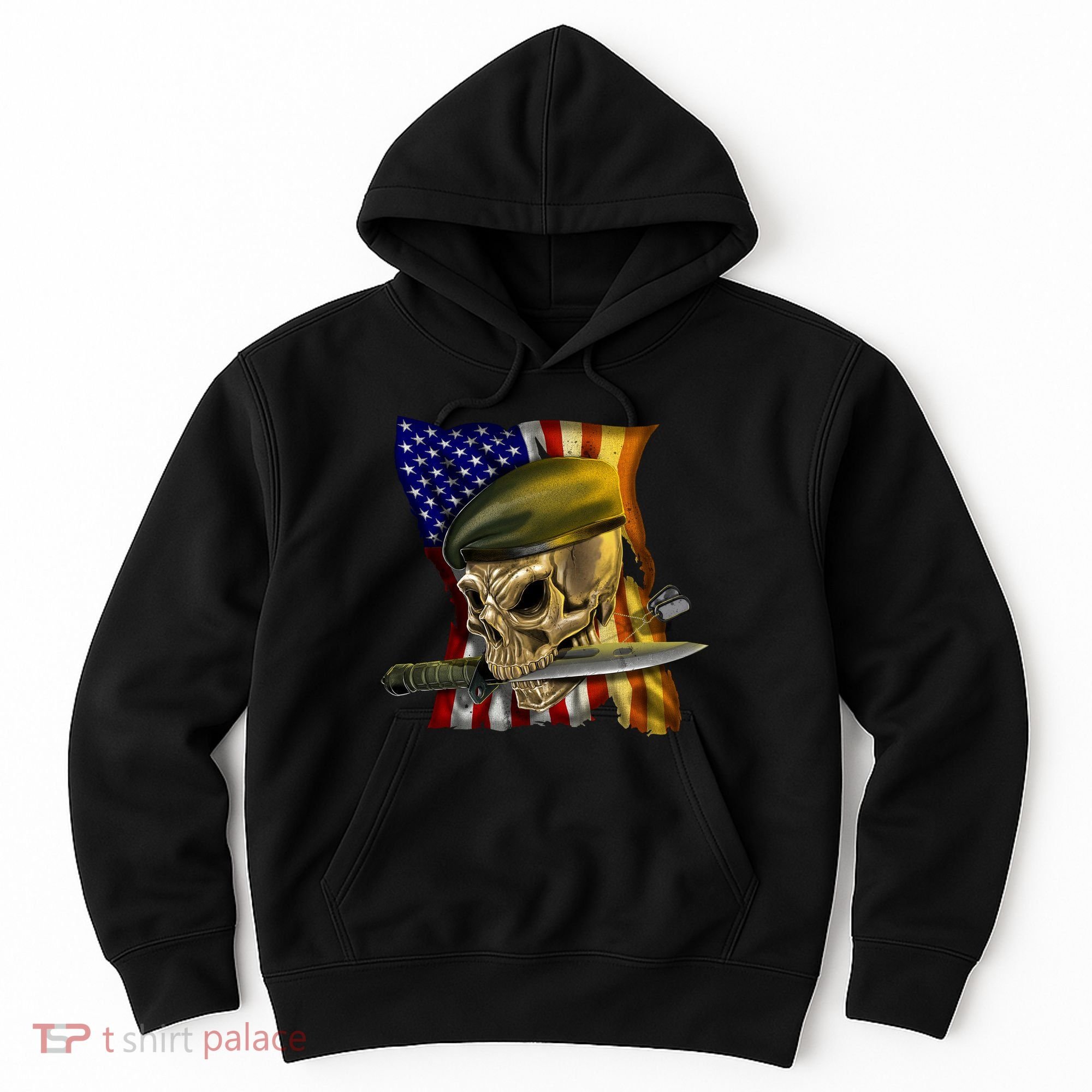Skull Beret Military Hoodie
