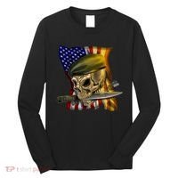Skull Beret Military Long Sleeve Shirt thumb 0
