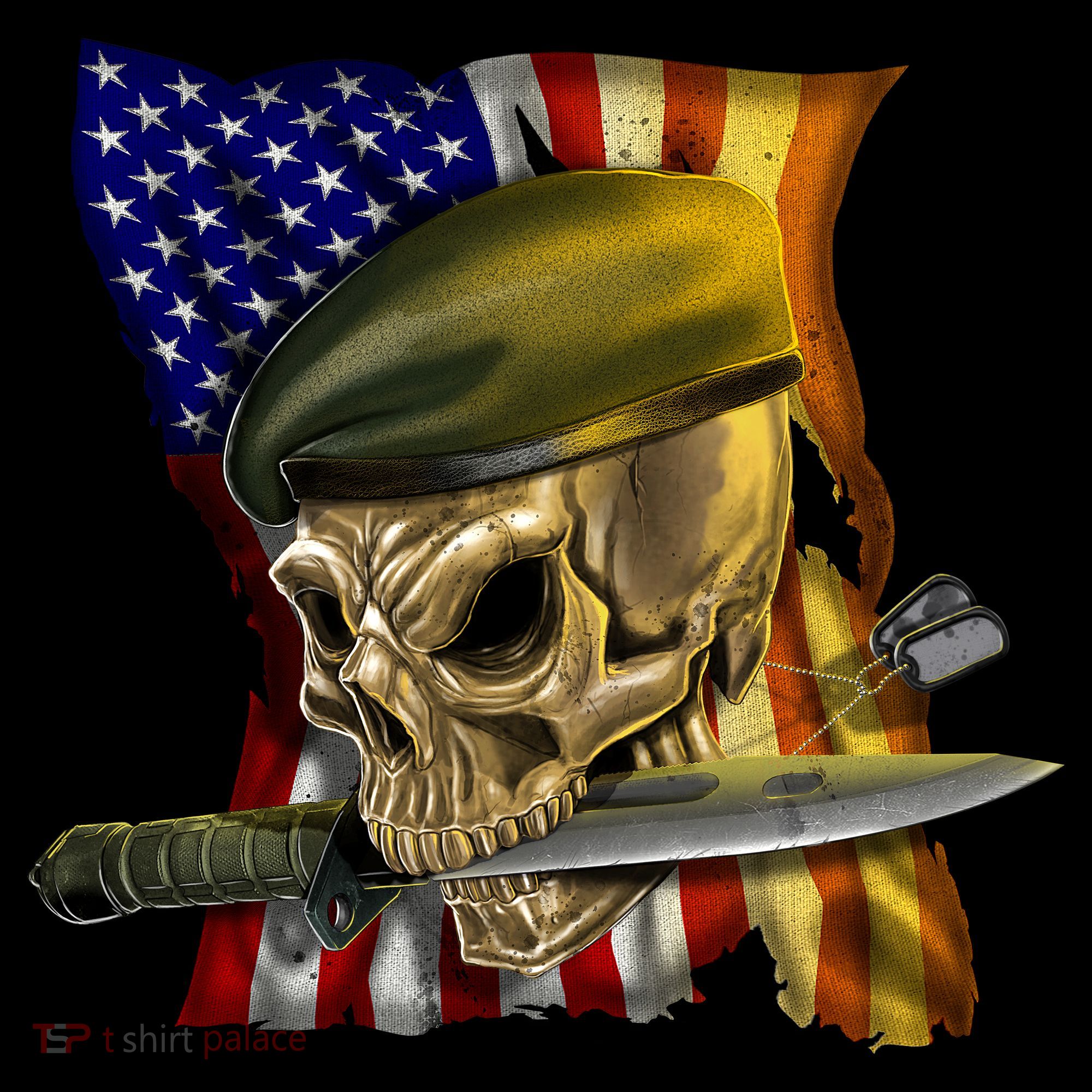 Skull Beret Military Apron