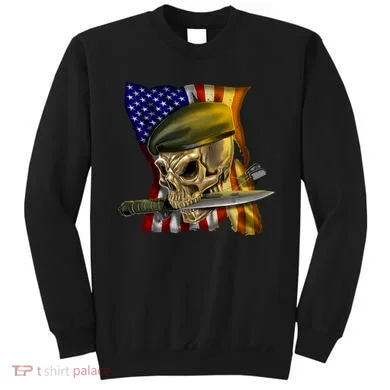 Skull Beret Military Sweatshirt