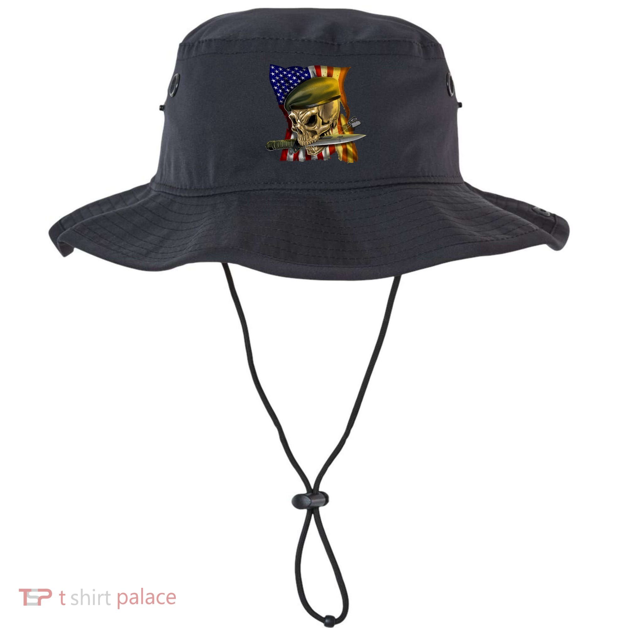 Skull Beret Military Bucket Hat