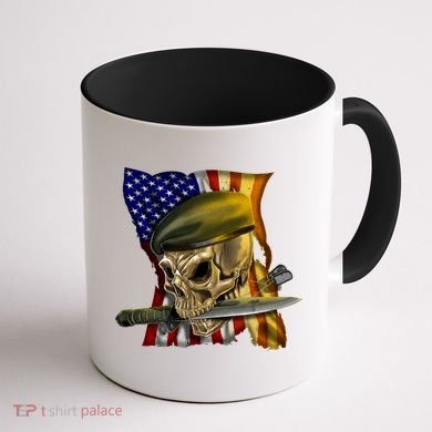 Skull Beret Military Coffee Mug back