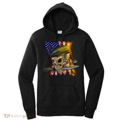 Skull Beret Military Women's Hoodie