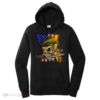 Skull Beret Military Women's Hoodie