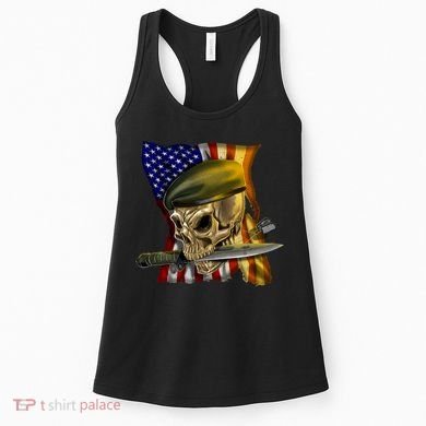 Skull Beret Military Women's Tank Top