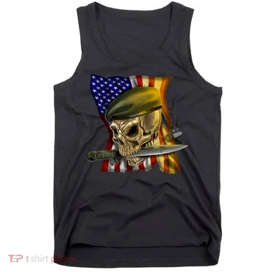 Skull Beret Military Tank Top