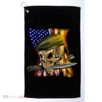Skull Beret Military Golf Towel thumb 0