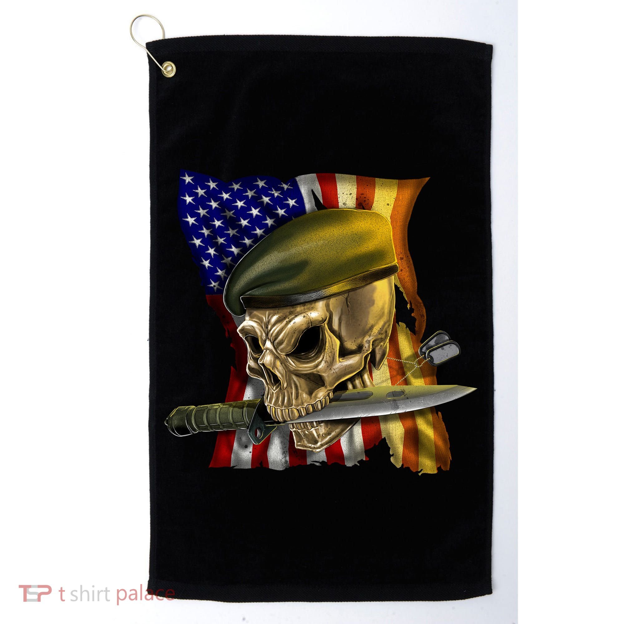 Skull Beret Military Golf Towel