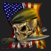 Skull Beret Military Golf Towel thumb 3