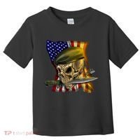 Skull Beret Military Toddler T-Shirt thumb 0