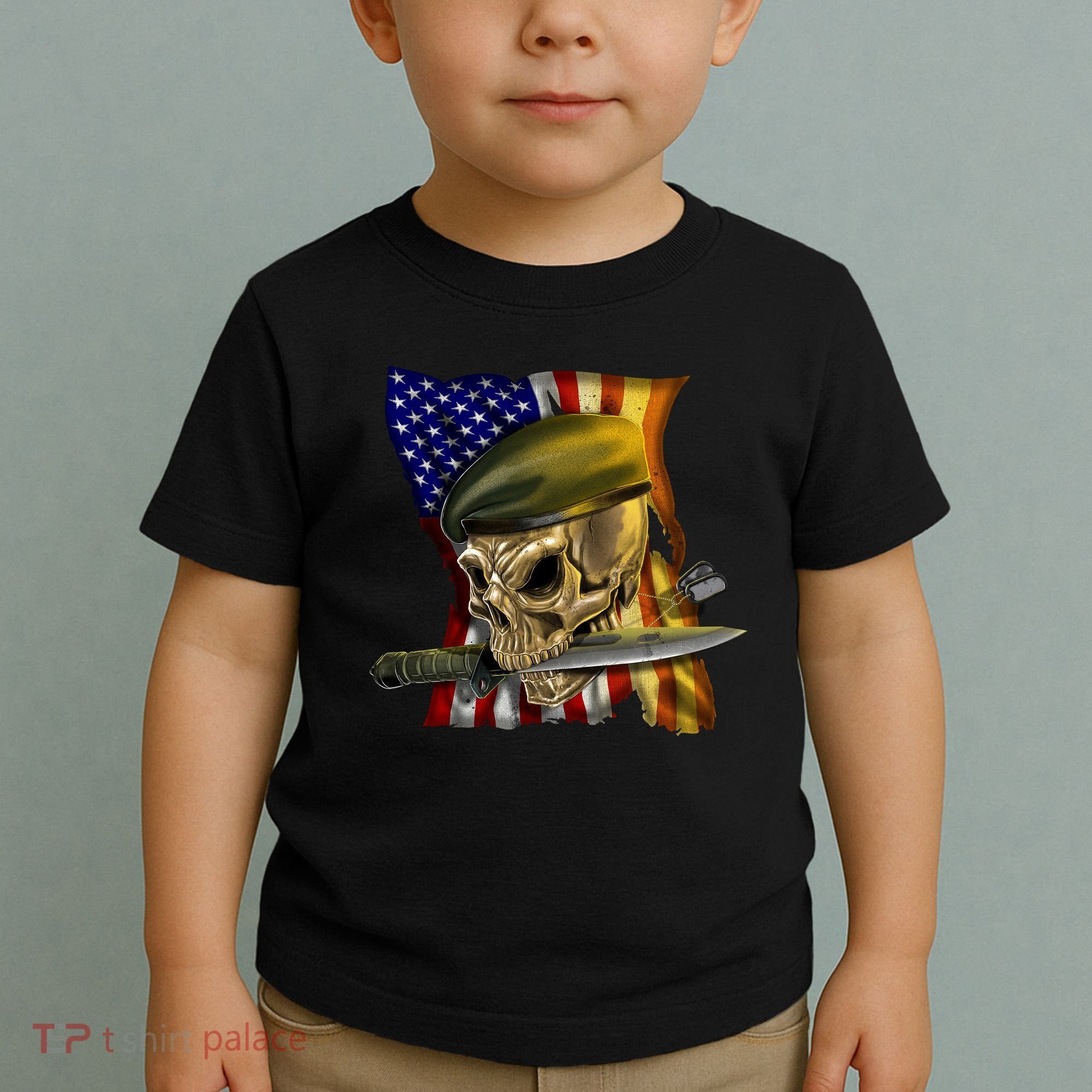 Skull Beret Military Toddler T-Shirt