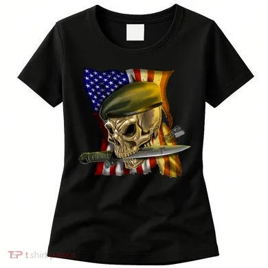 Skull Beret Military Women's T-Shirt