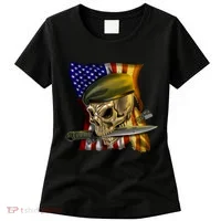 Skull Beret Military Women's T-Shirt thumb 0