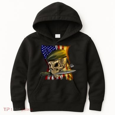 Skull Beret Military Kids Hoodie