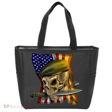 Skull Beret Military Tote Bag