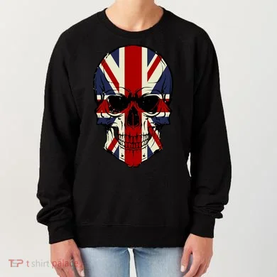 Skull Face British Flag Women's Sweatshirt