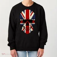 Skull Face British Flag Women's Sweatshirt thumb 0