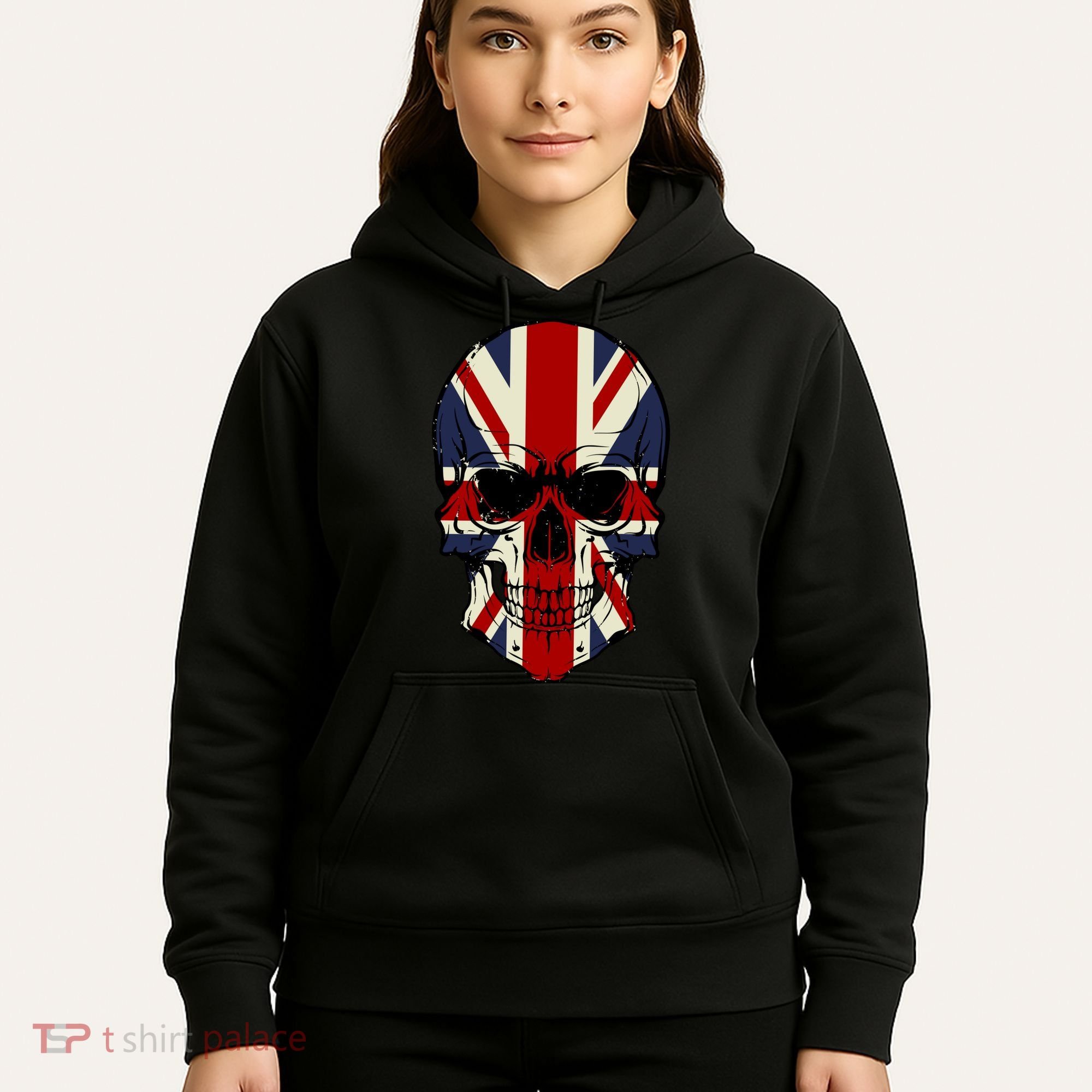 Skull Face British Flag Hoodie