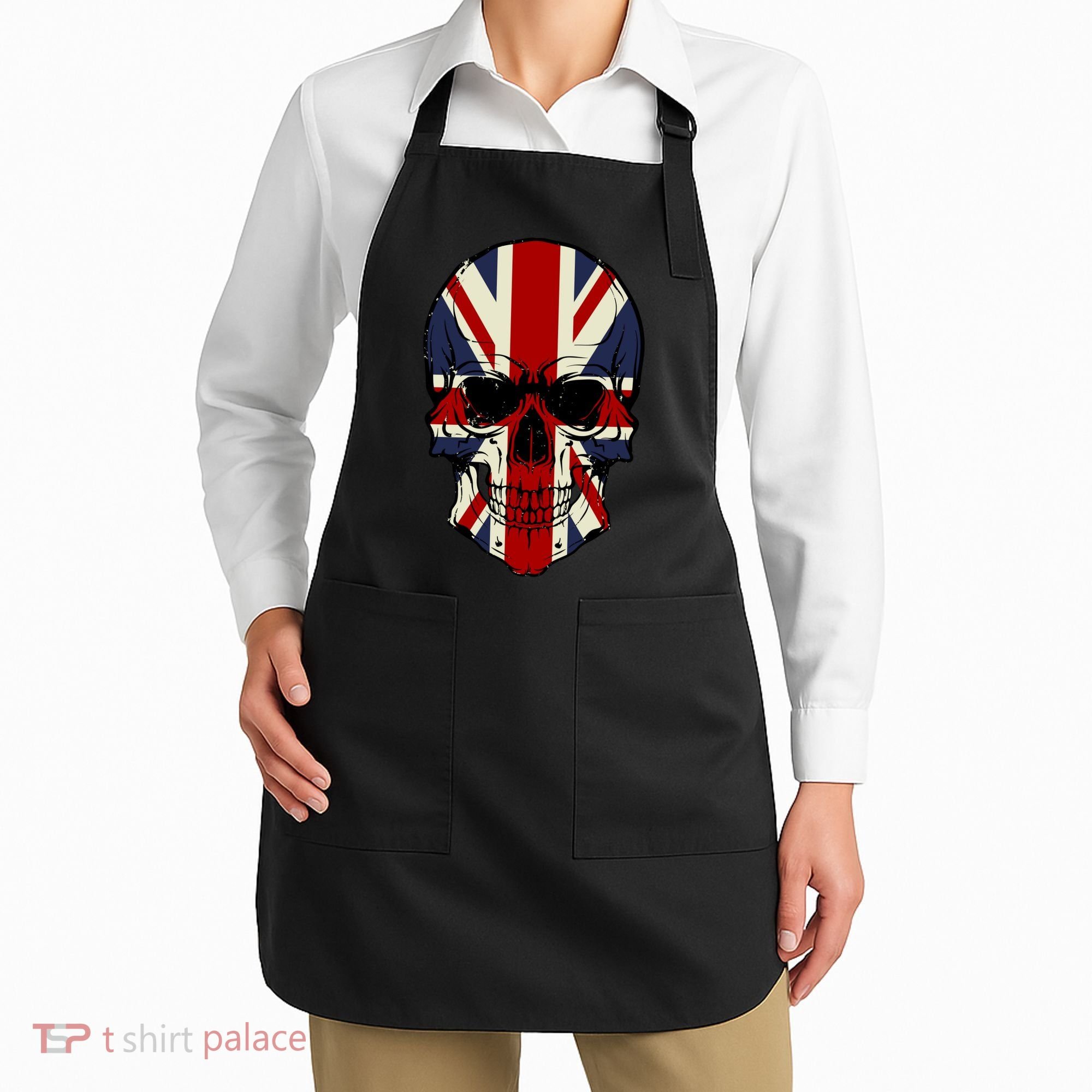 Skull Face British Flag Apron
