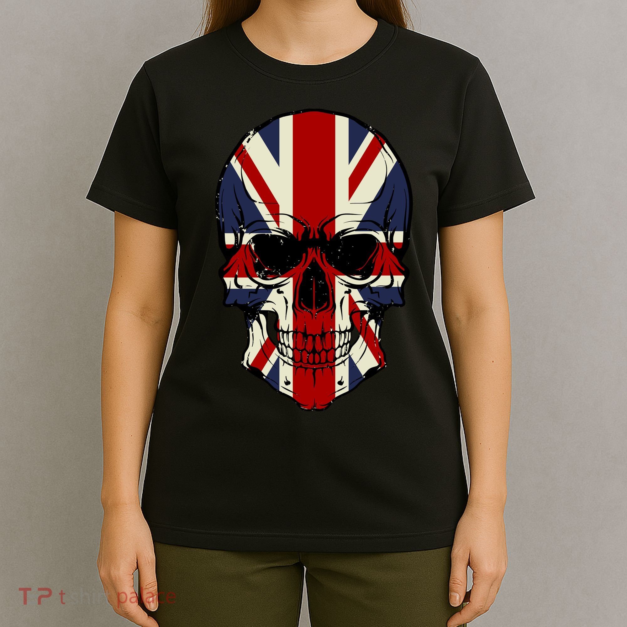 Skull Face British Flag T-Shirt