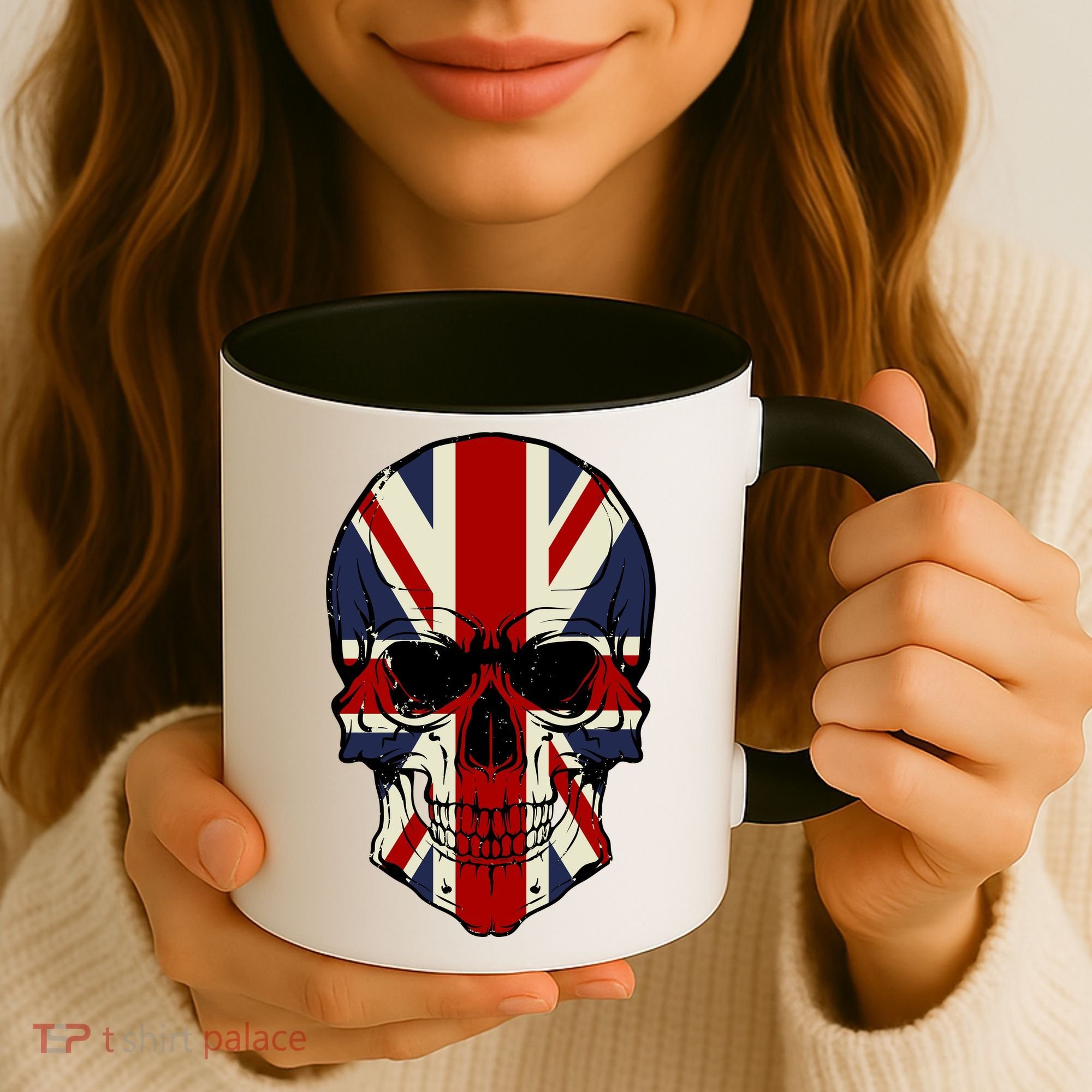 Skull Face British Flag Coffee Mug