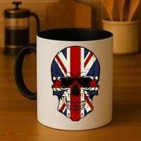 Skull Face British Flag Coffee Mug thumb 4