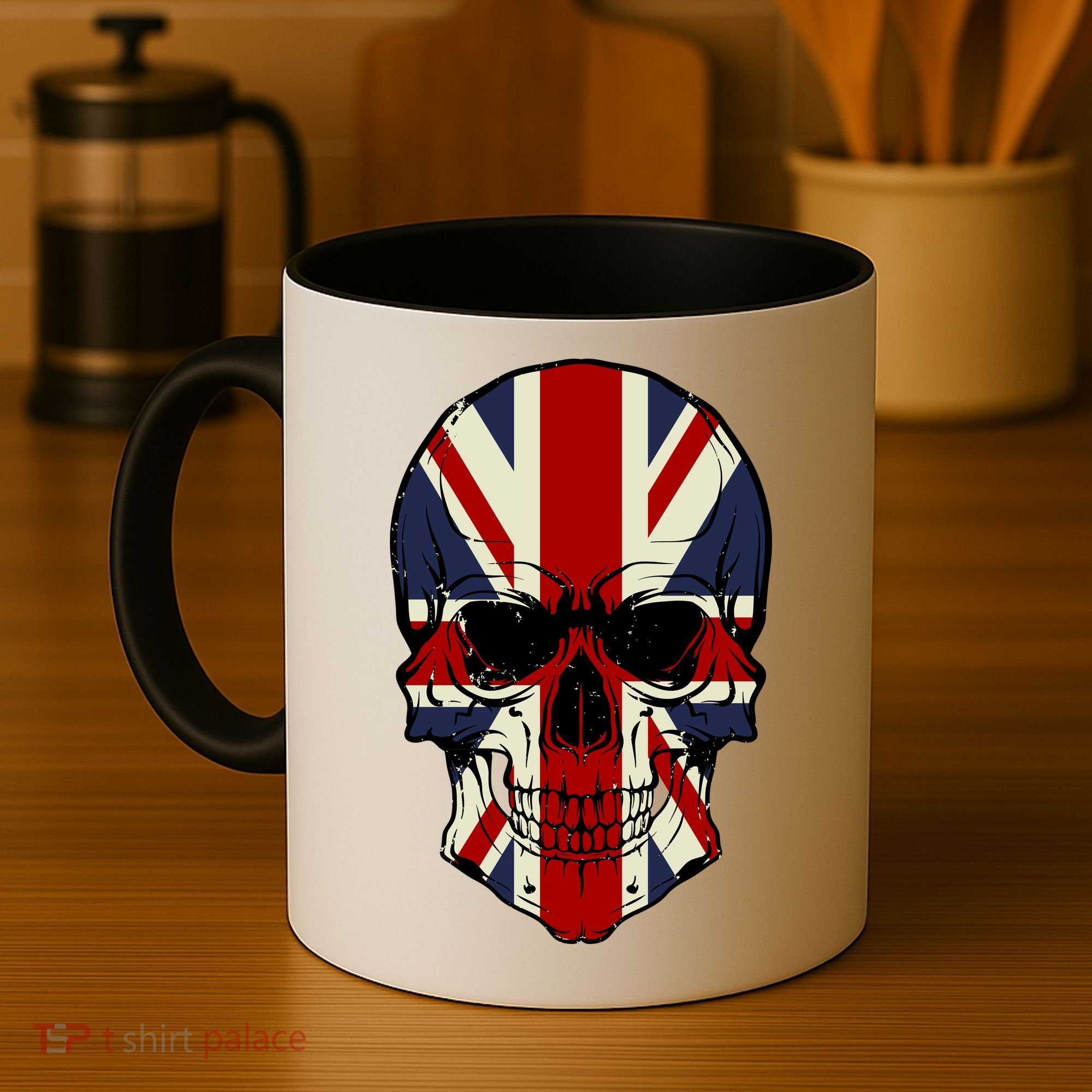 Skull Face British Flag Coffee Mug