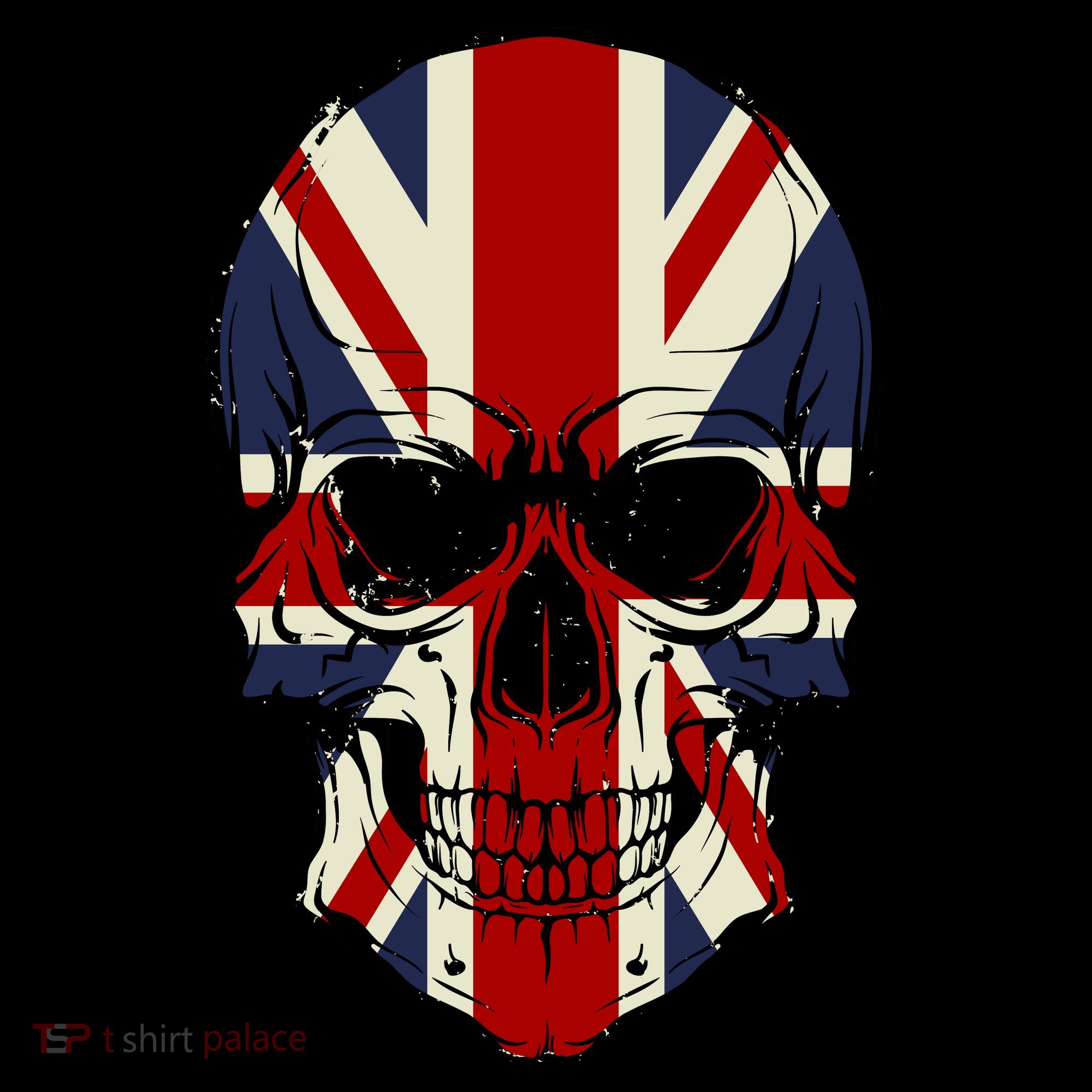 Skull Face British Flag Women's Hoodie