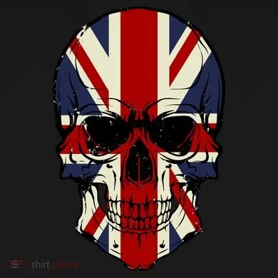 Skull Face British Flag Ornament