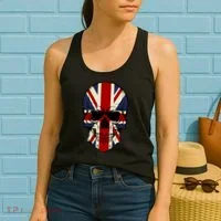 Skull Face British Flag Women's Tank Top thumb 2