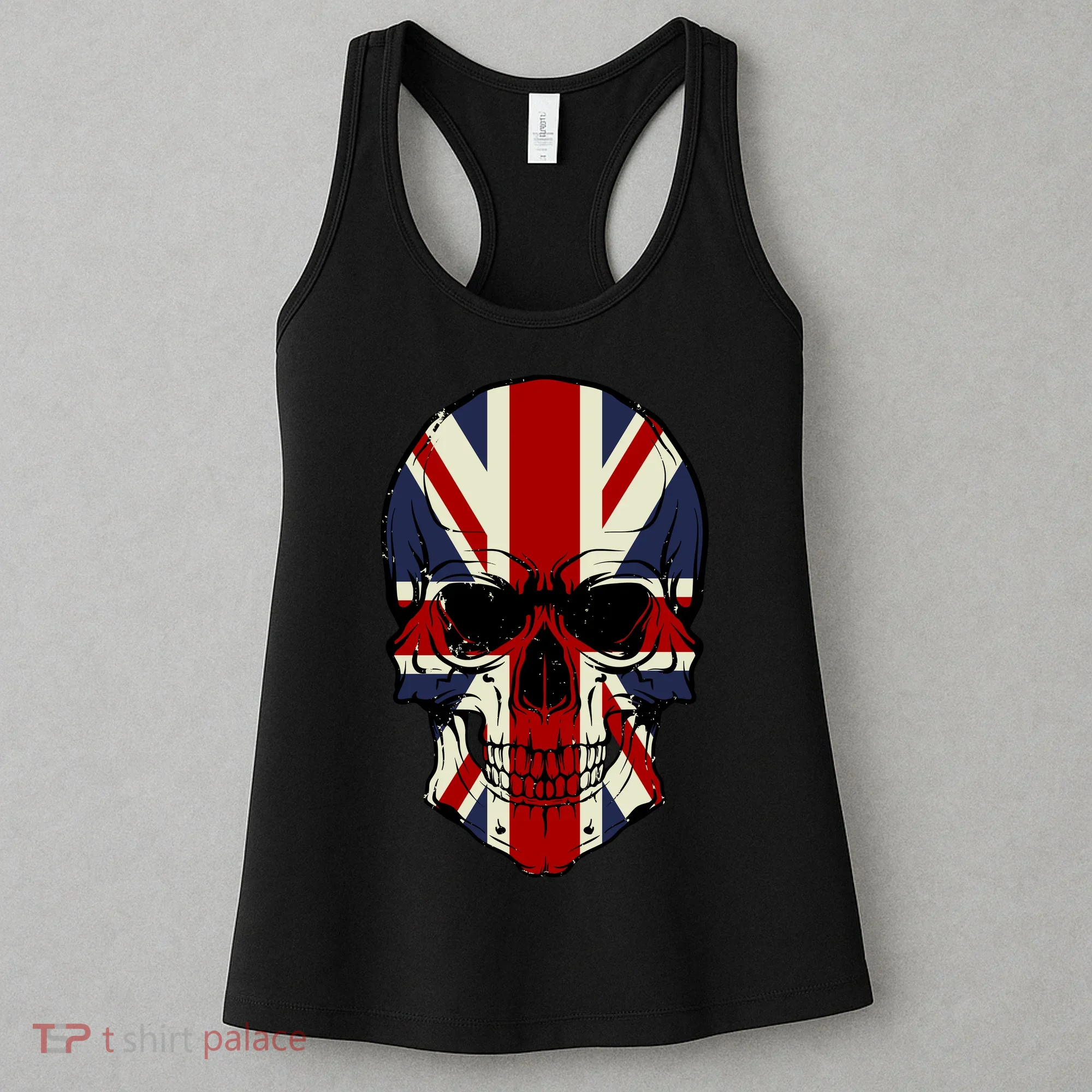 Skull Face British Flag Women's Tank Top