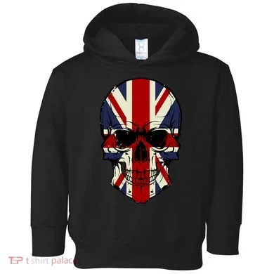 Skull Face British Flag Toddler Hoodie