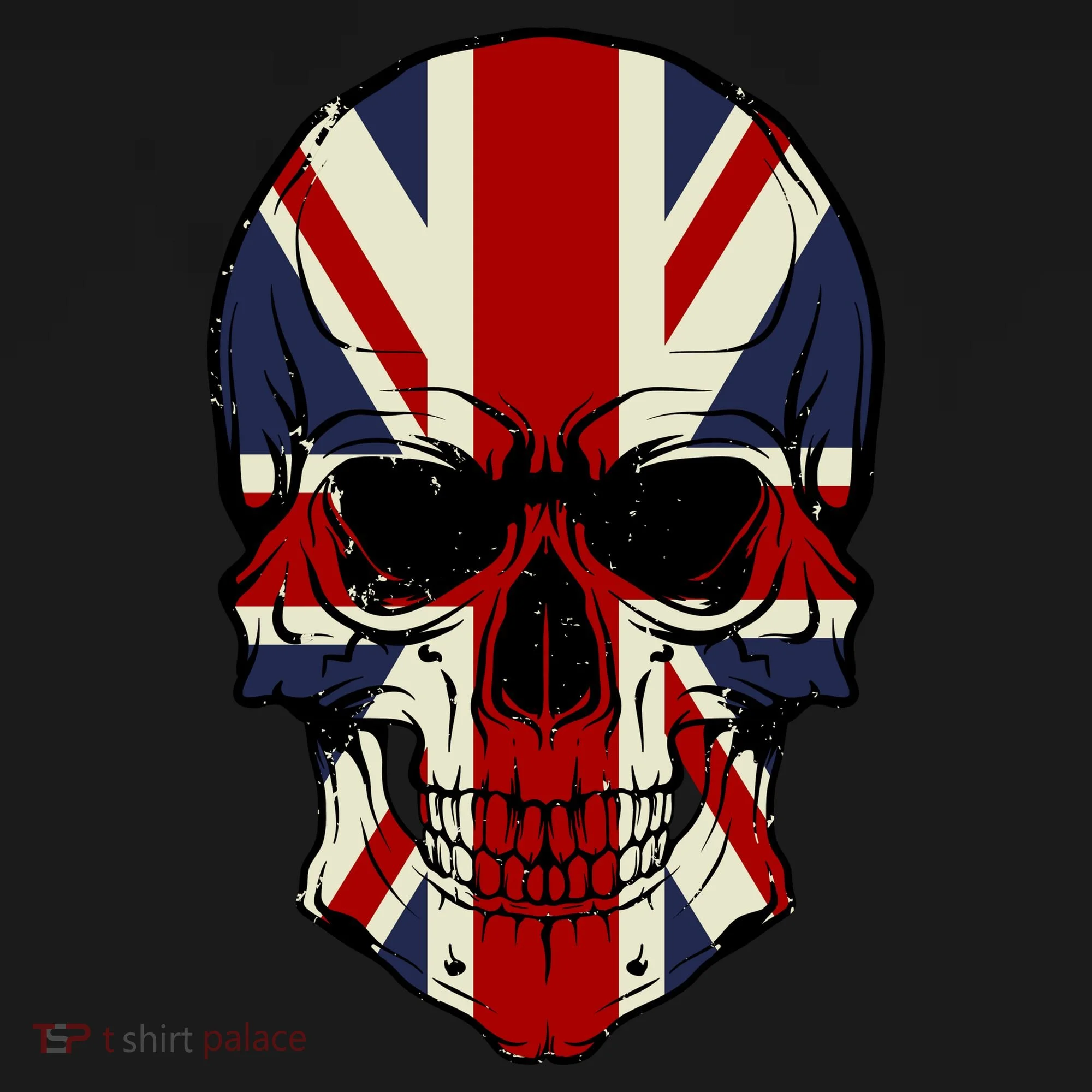 Skull Face British Flag Toddler Hoodie