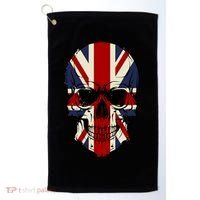 Skull Face British Flag Golf Towel thumb 0