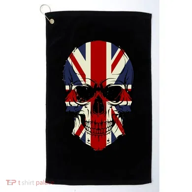 Skull Face British Flag Golf Towel