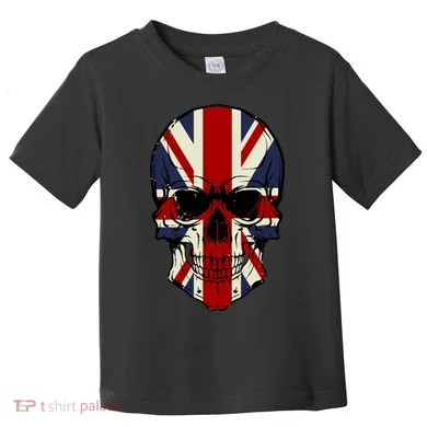 Skull Face British Flag Toddler T-Shirt