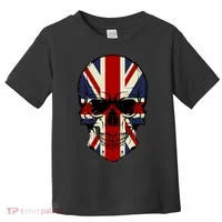 Skull Face British Flag Toddler T-Shirt thumb 0
