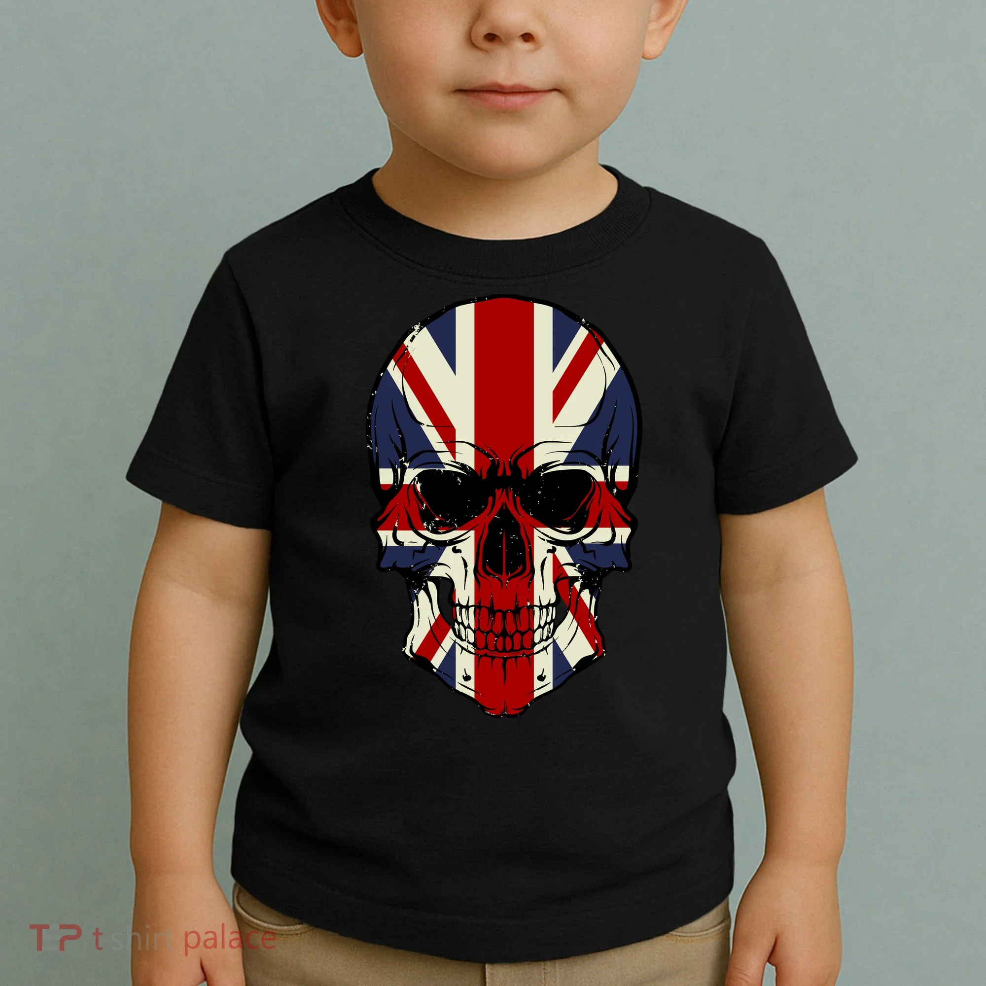 Skull Face British Flag Toddler T-Shirt