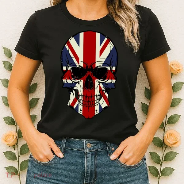 Skull Face British Flag Women's T-Shirt