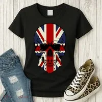 Skull Face British Flag Women's T-Shirt thumb 3