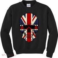 Skull Face British Flag Kids Sweatshirt thumb 0
