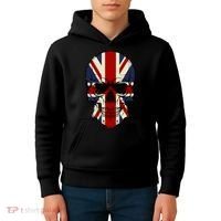 Skull Face British Flag Kids Hoodie thumb 4