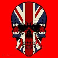 Skull Face British Flag Santa Hat thumb 1