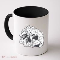 Skull Head With Cats Coffee Mug thumb 0