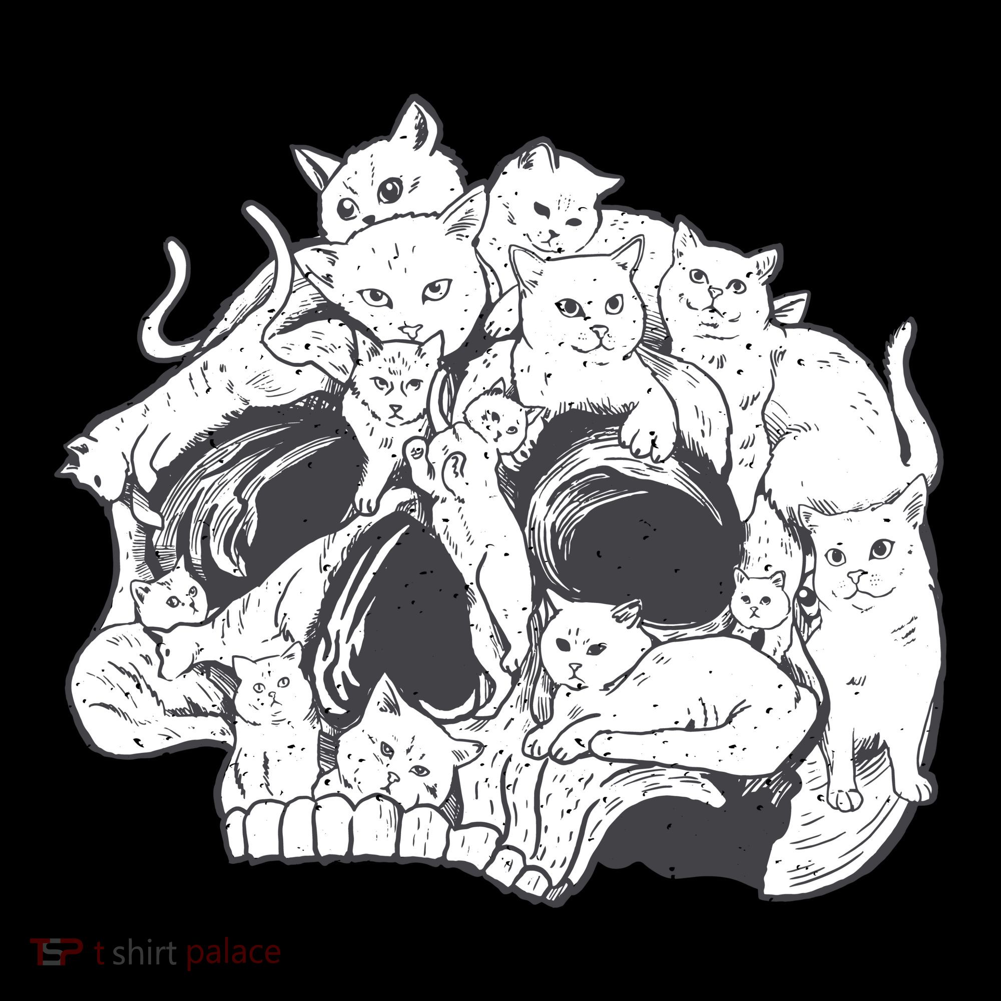 Skull Head With Cats Coffee Mug