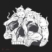 Skull Head With Cats Golf Towel thumb 3